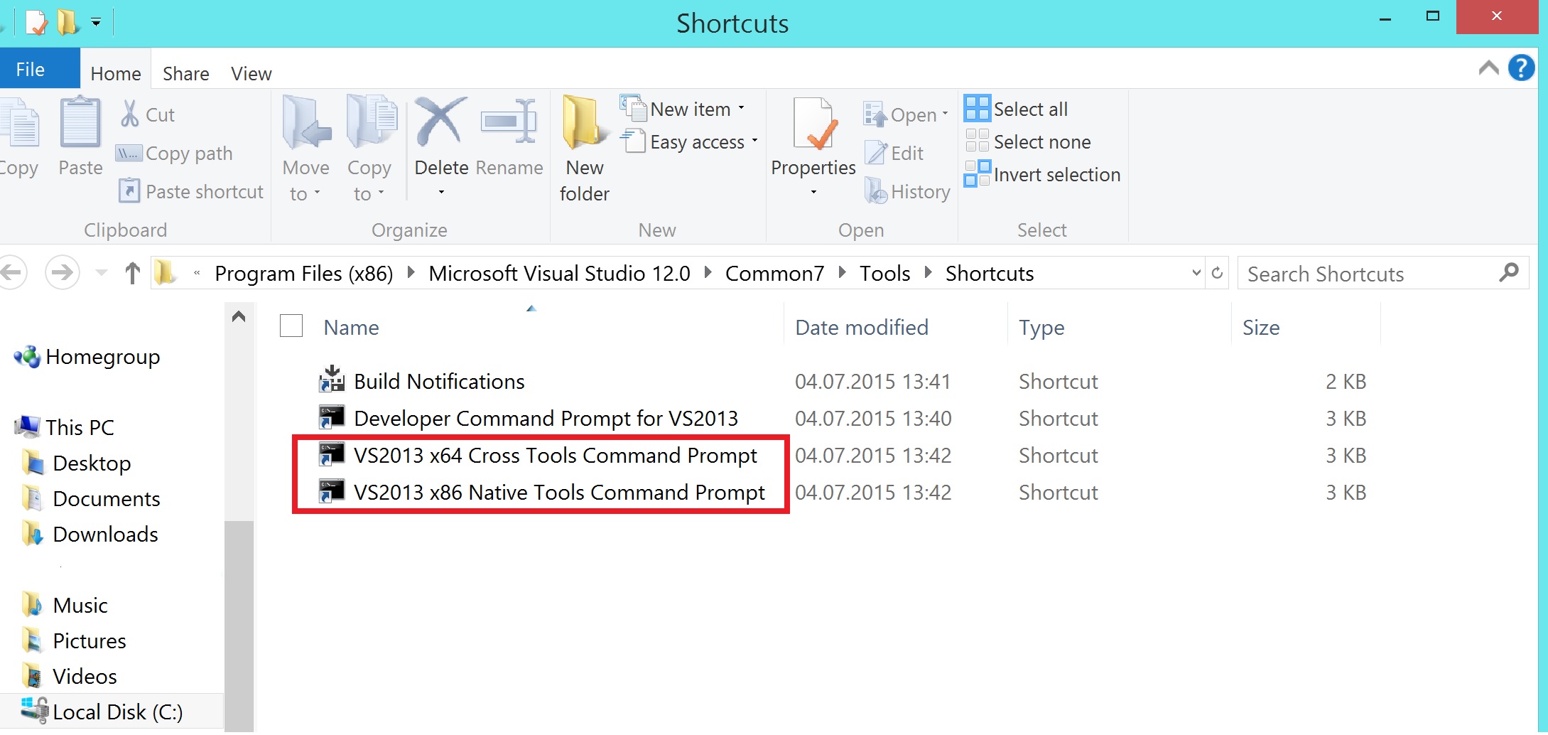 VisualStudioCMDShortcuts